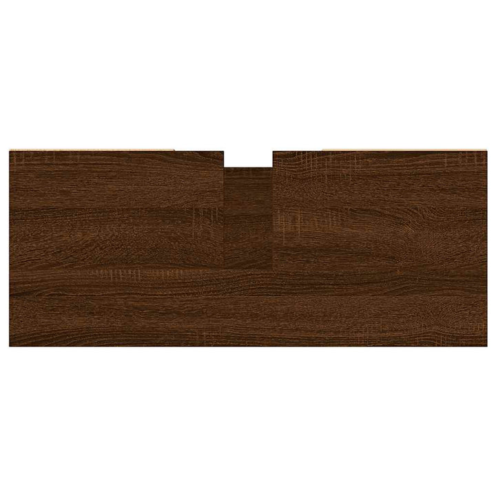 badeværelsesskab 80x33x60 cm konstrueret træ brun egetræsfarve