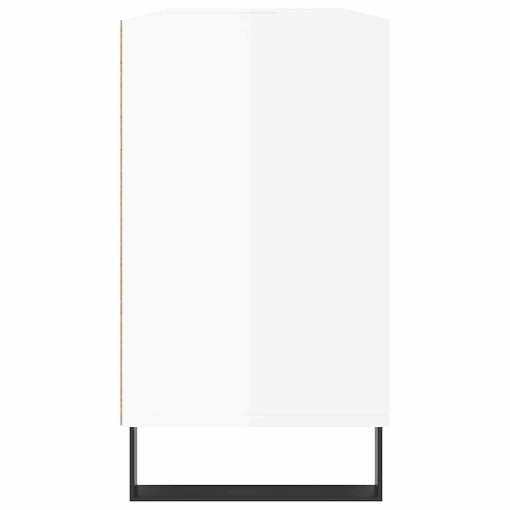 badeværelsesskab 80x33x60 cm konstrueret træ hvid højglans