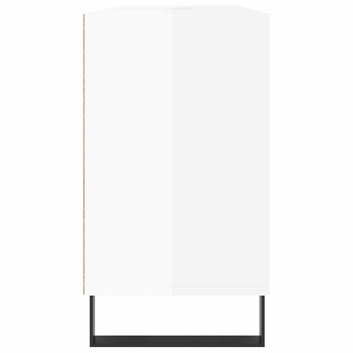 badeværelsesskab 80x33x60 cm konstrueret træ hvid højglans