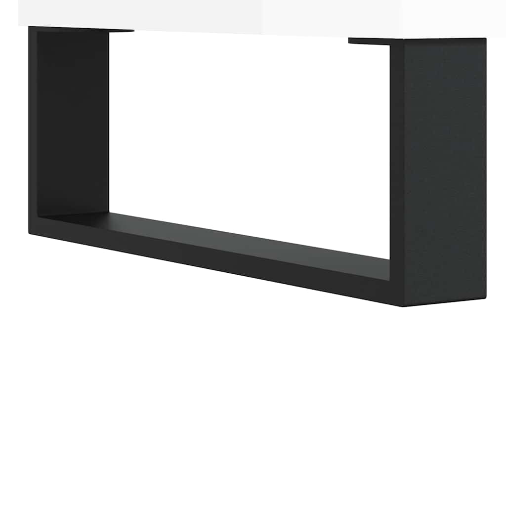badeværelsesskab 80x33x60 cm konstrueret træ hvid højglans