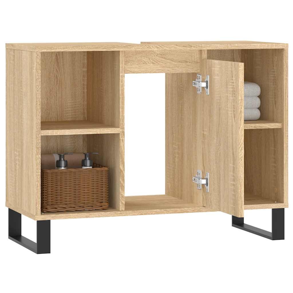 badeværelsesskab 80x33x60 cm konstrueret træ sonoma-eg