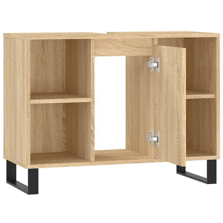 badeværelsesskab 80x33x60 cm konstrueret træ sonoma-eg