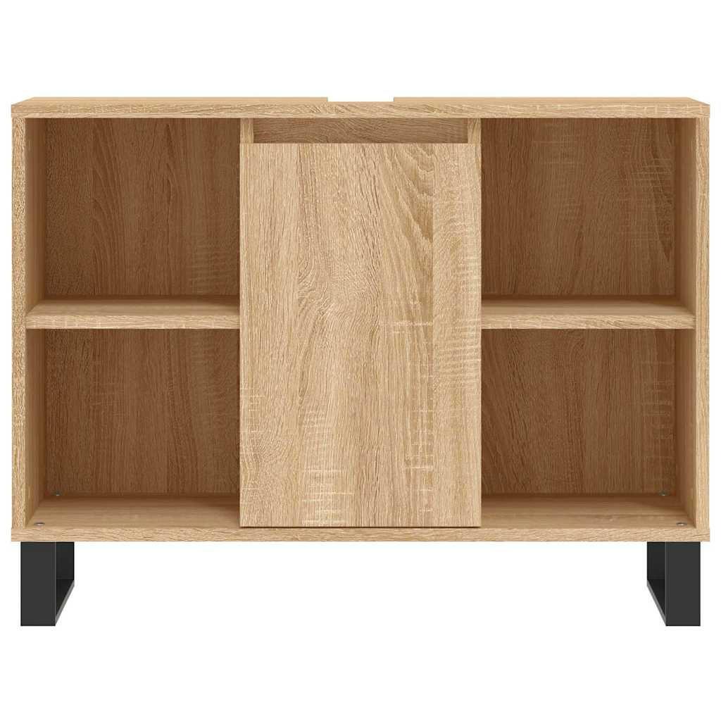badeværelsesskab 80x33x60 cm konstrueret træ sonoma-eg