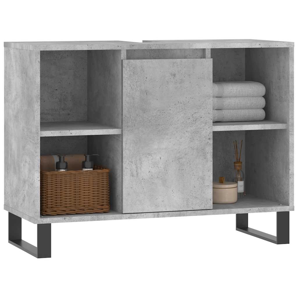 badeværelsesskab 80x33x60 cm konstrueret træ betongrå