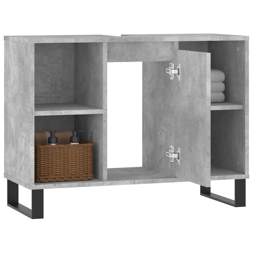 badeværelsesskab 80x33x60 cm konstrueret træ betongrå