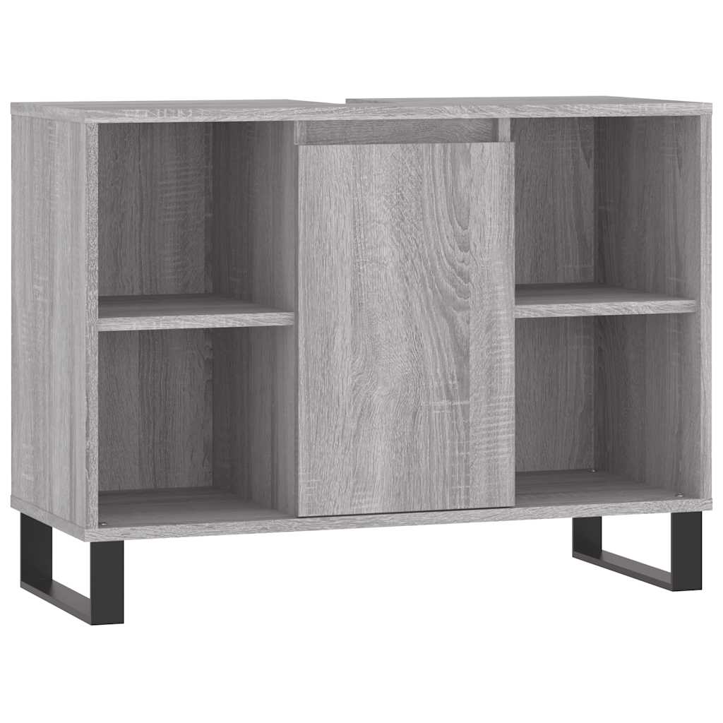 badeværelsesskab 80x33x60 cm konstrueret træ grå sonoma-eg