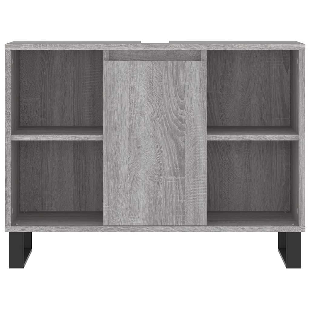 badeværelsesskab 80x33x60 cm konstrueret træ grå sonoma-eg