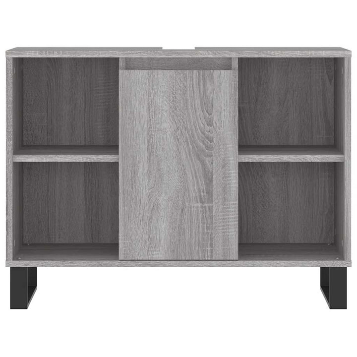 badeværelsesskab 80x33x60 cm konstrueret træ grå sonoma-eg