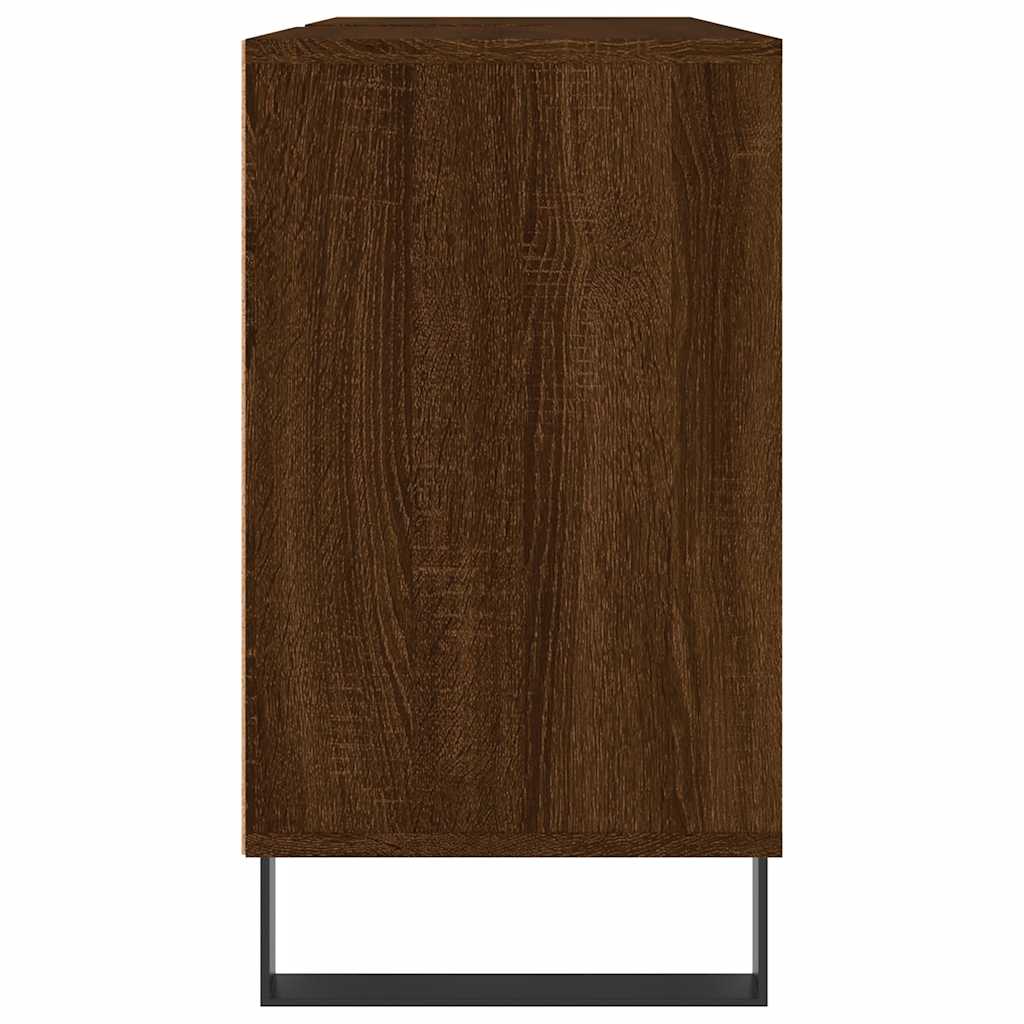 badeværelsesskab 80x33x60 cm konstrueret træ brun egetræsfarve