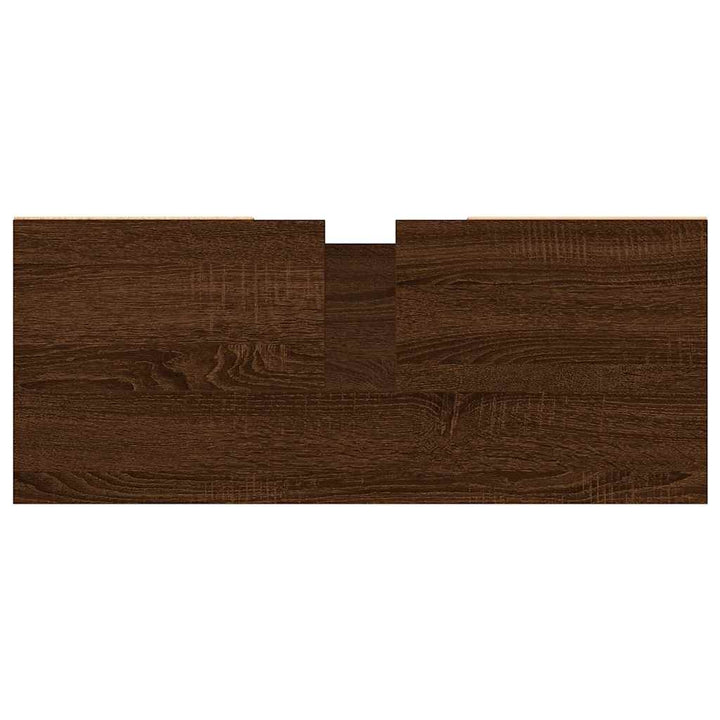 badeværelsesskab 80x33x60 cm konstrueret træ brun egetræsfarve