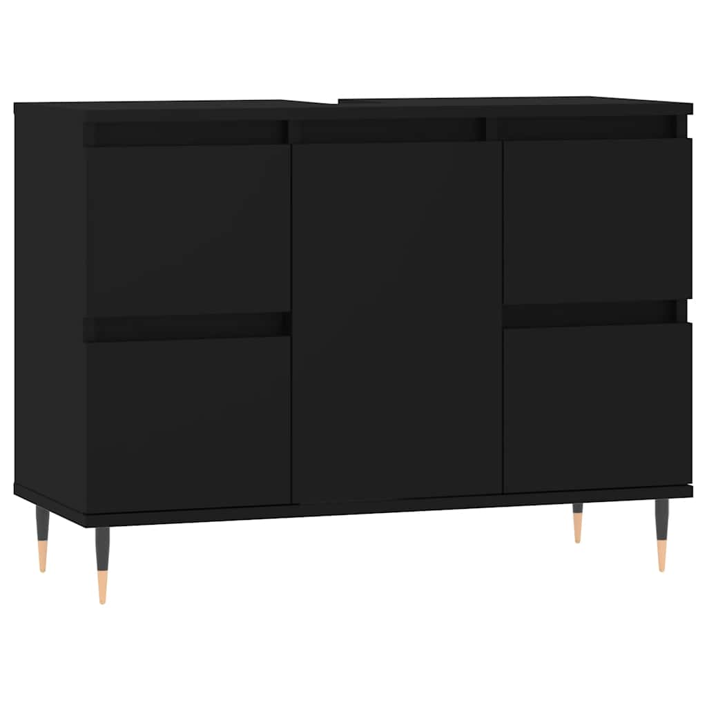 badeværelsesskab 80x33x60 cm konstrueret træ sort