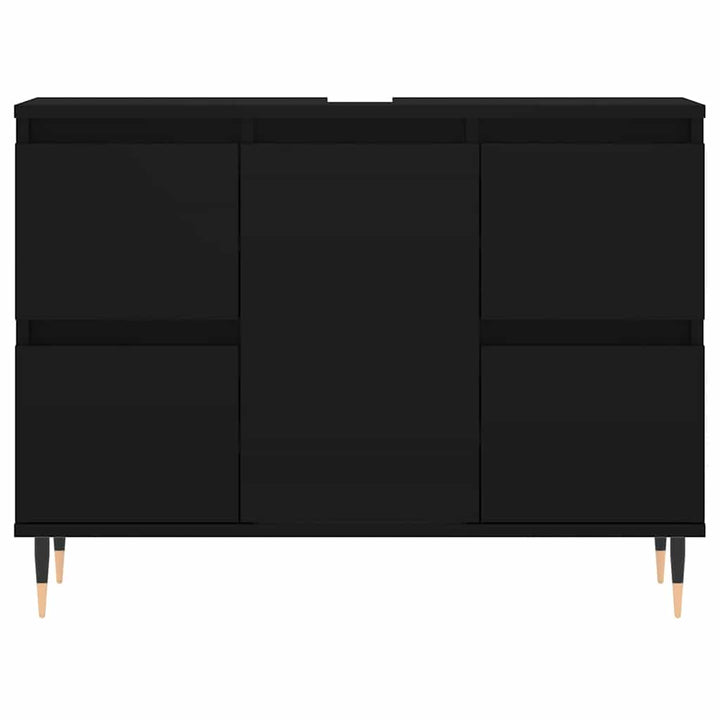 badeværelsesskab 80x33x60 cm konstrueret træ sort