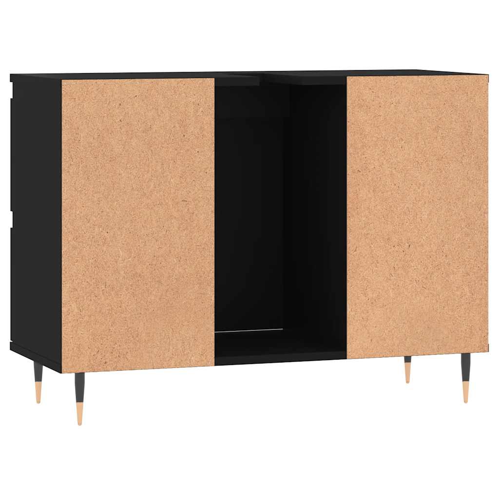 badeværelsesskab 80x33x60 cm konstrueret træ sort