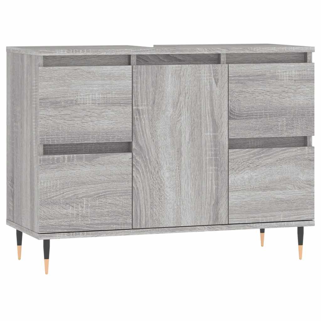 badeværelsesskab 80x33x60 cm konstrueret træ grå sonoma-eg