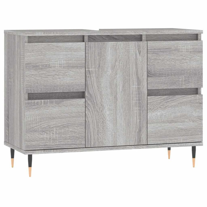 badeværelsesskab 80x33x60 cm konstrueret træ grå sonoma-eg
