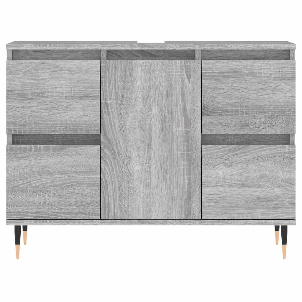 badeværelsesskab 80x33x60 cm konstrueret træ grå sonoma-eg