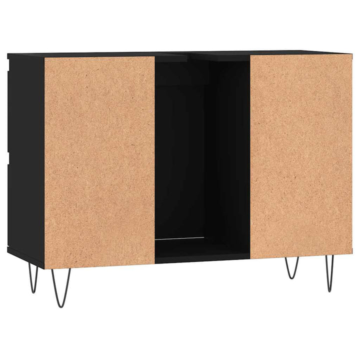 badeværelsesskab 80x33x60 cm konstrueret træ sort
