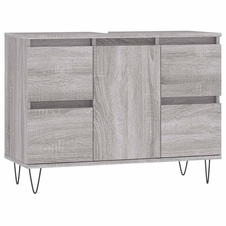 badeværelsesskab 80x33x60 cm konstrueret træ grå sonoma-eg