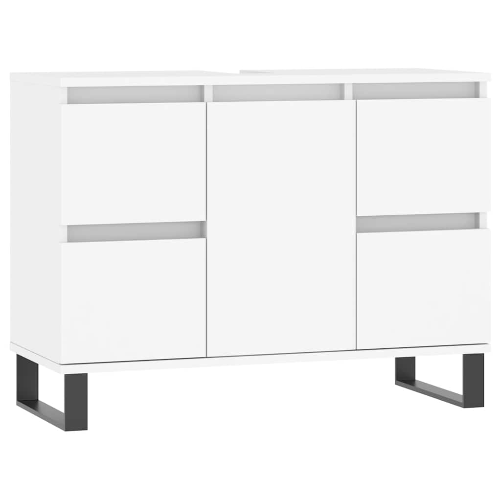 badeværelsesskab 80x33x60 cm konstrueret træ hvid