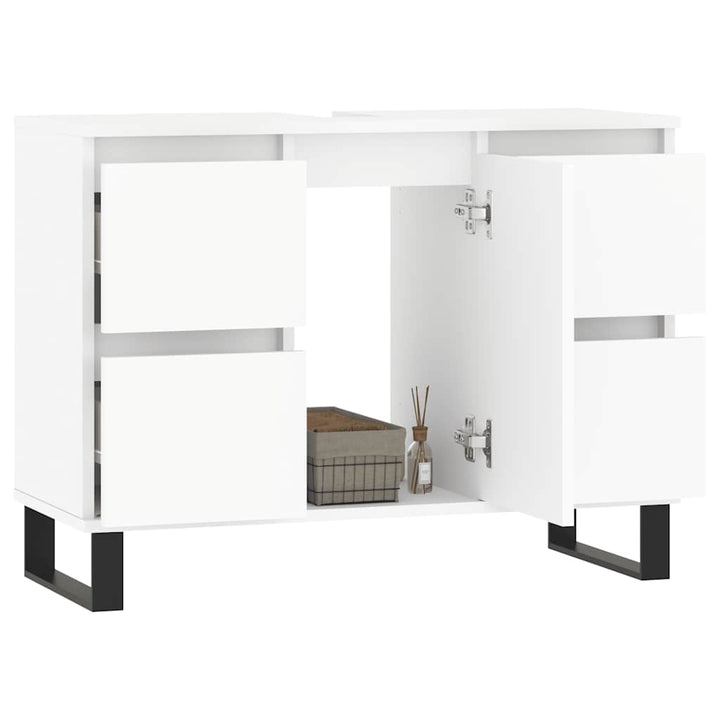 badeværelsesskab 80x33x60 cm konstrueret træ hvid