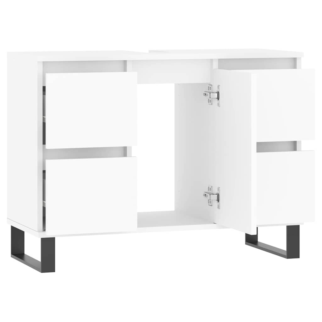 badeværelsesskab 80x33x60 cm konstrueret træ hvid