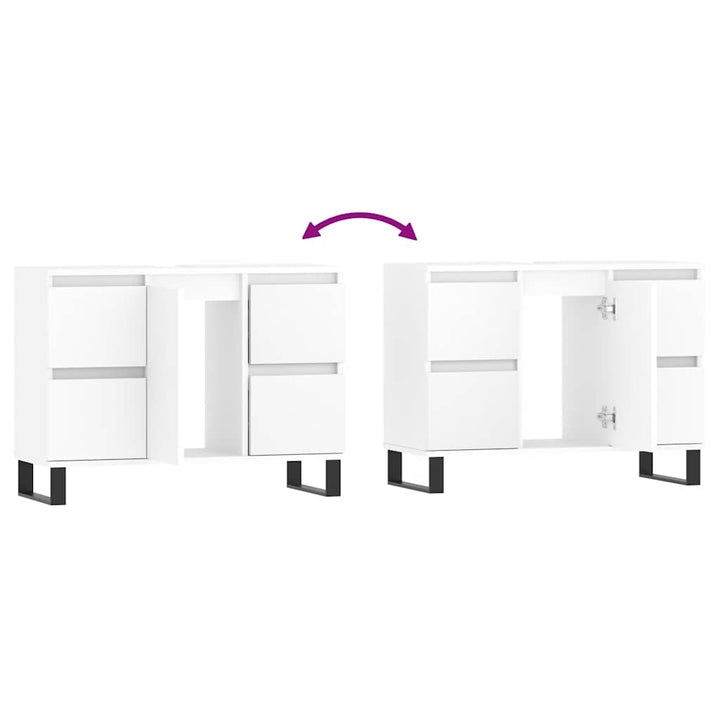 badeværelsesskab 80x33x60 cm konstrueret træ hvid