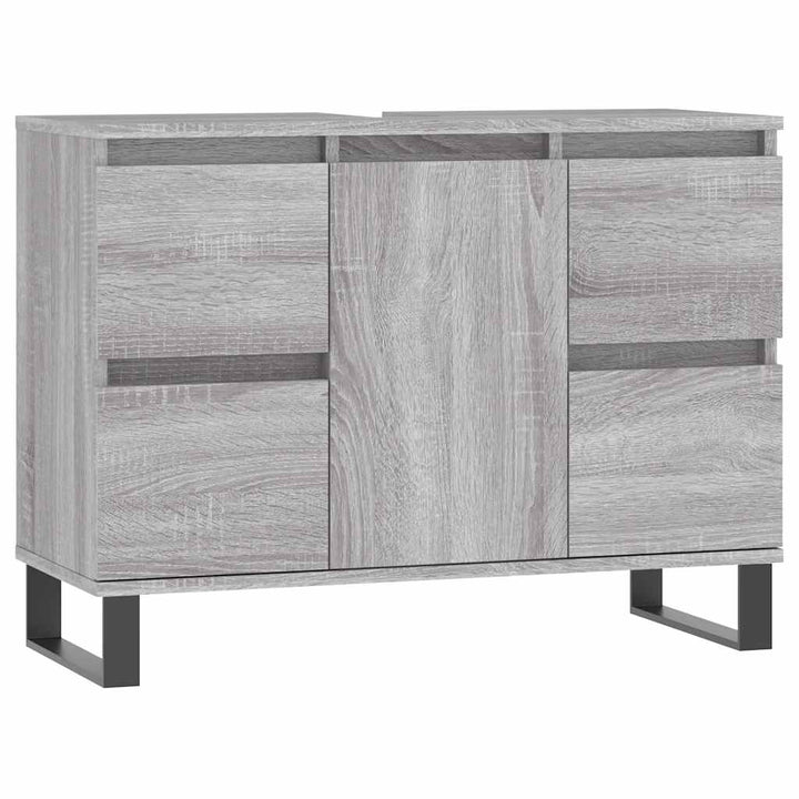 badeværelsesskab 80x33x60 cm konstrueret træ grå sonoma-eg