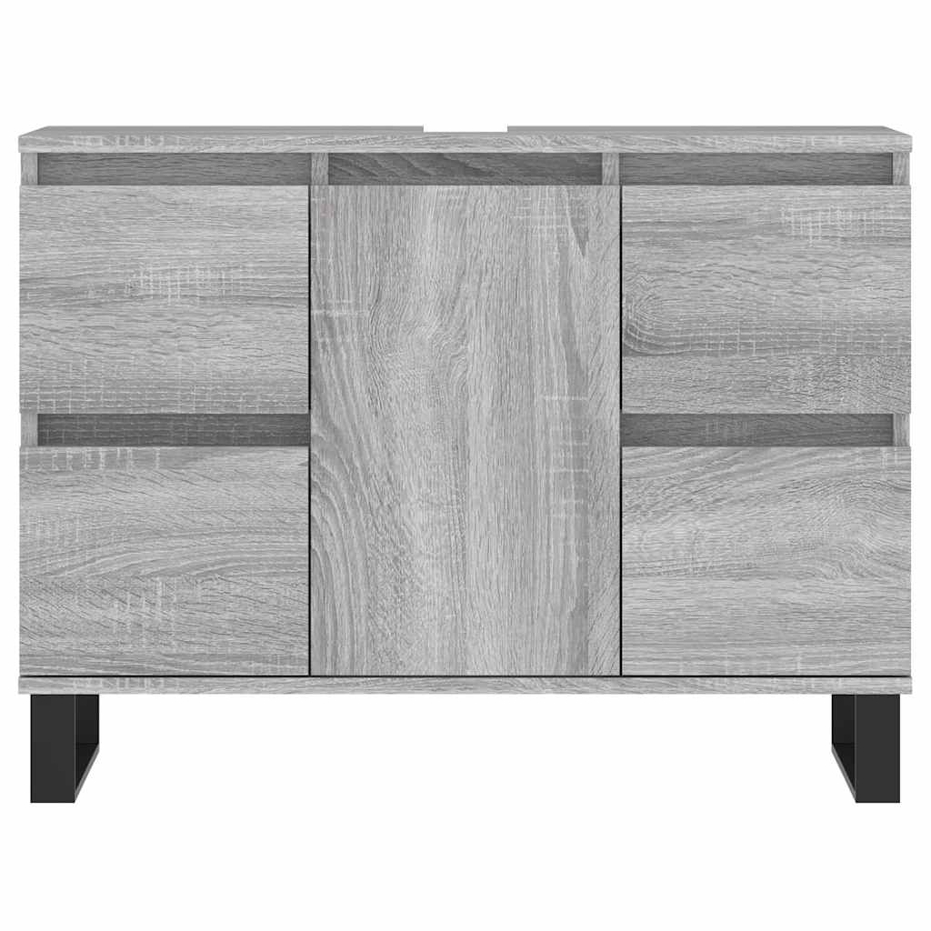 badeværelsesskab 80x33x60 cm konstrueret træ grå sonoma-eg