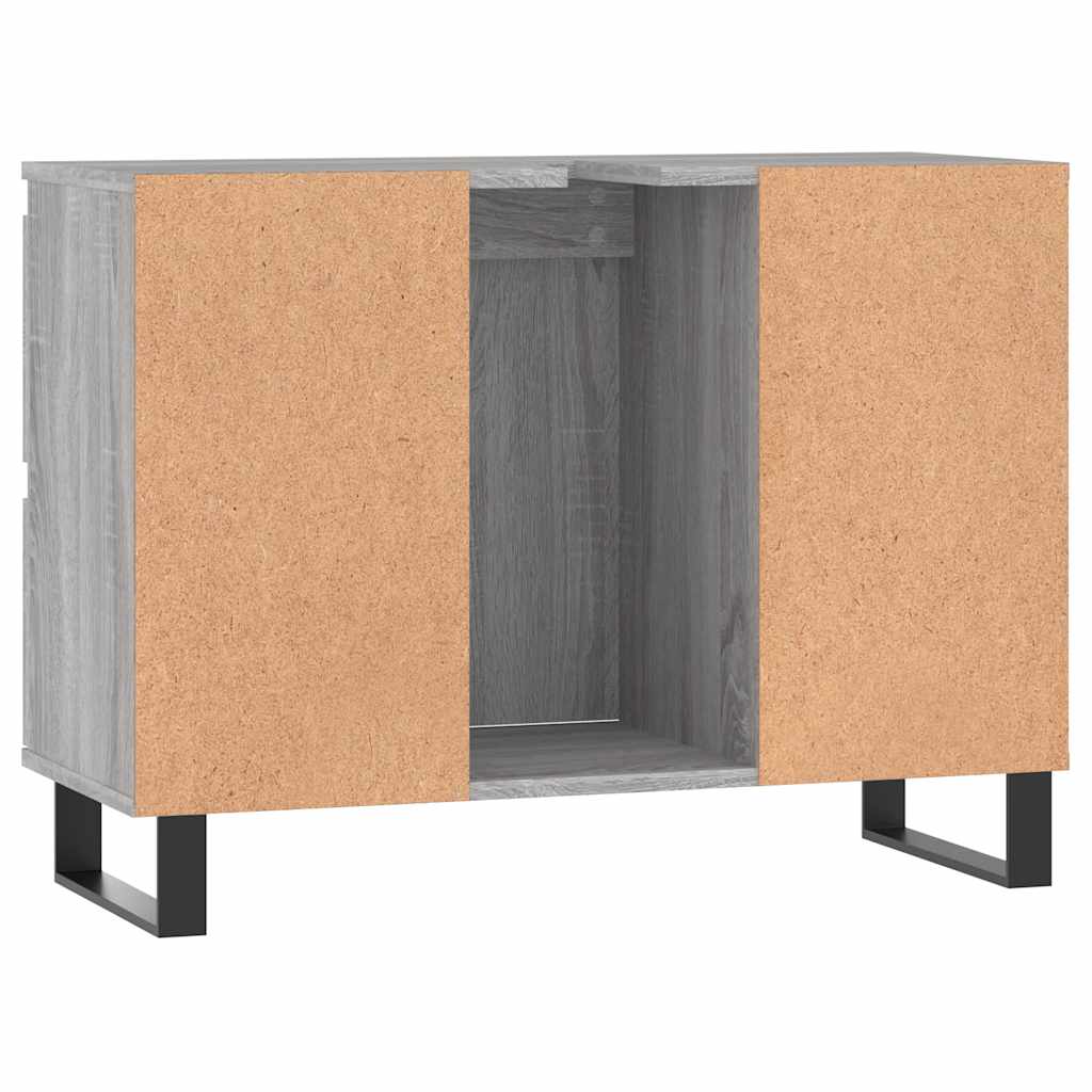 badeværelsesskab 80x33x60 cm konstrueret træ grå sonoma-eg