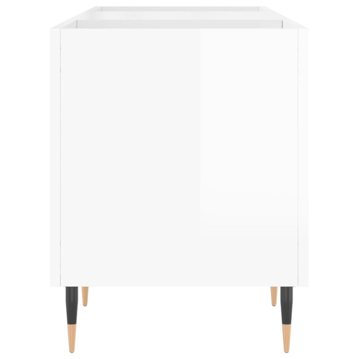 vinylskab 121x38x48 cm konstrueret træ hvid højglans