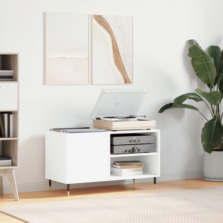 vinylskab 85x38x48 cm konstrueret træ hvid