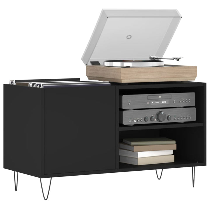 vinylskab 85x38x48 cm konstrueret træ sort