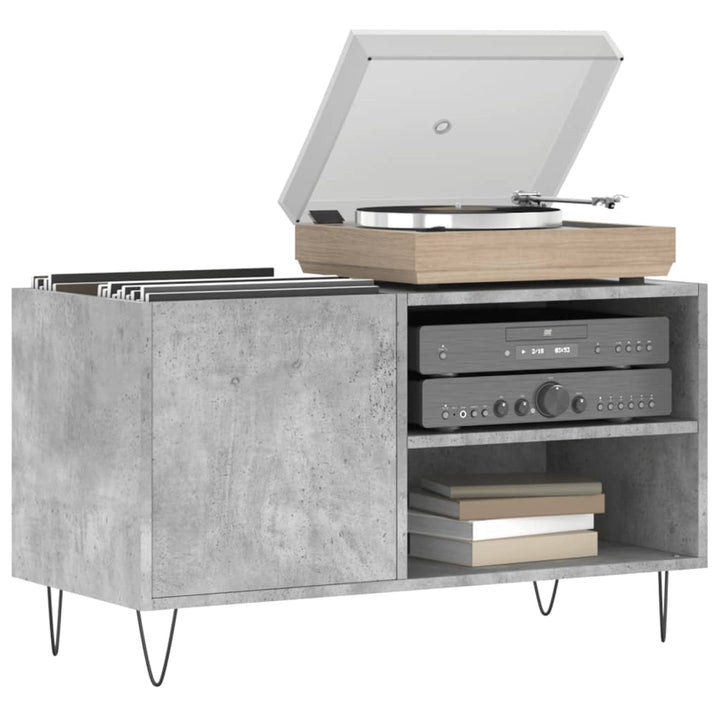vinylskab 85x38x48 cm konstrueret træ betongrå