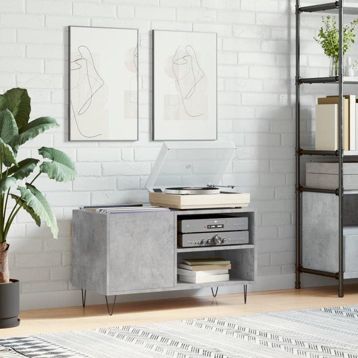 vinylskab 85x38x48 cm konstrueret træ betongrå