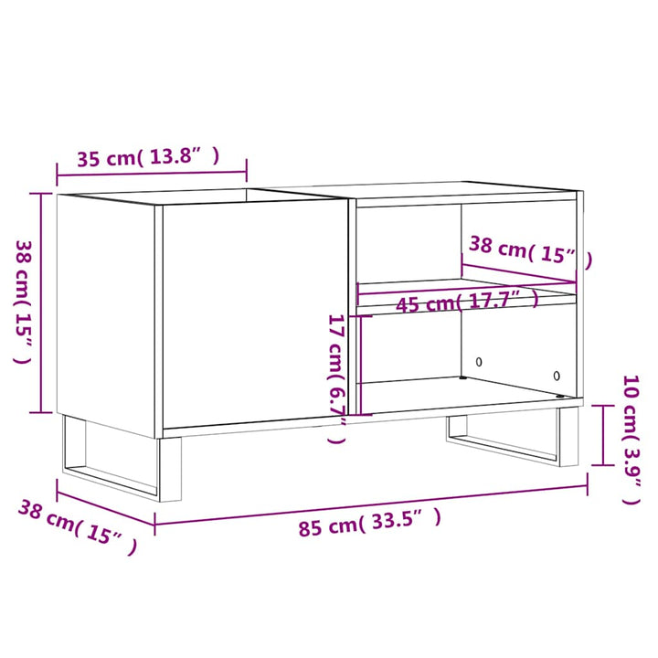 vinylskab 85x38x48 cm konstrueret træ sonoma-eg
