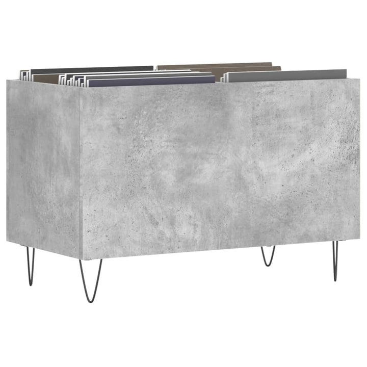 vinylskab 74,5x38x48 cm konstrueret træ betongrå