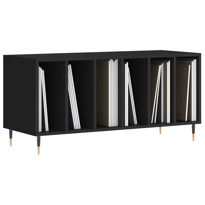vinylskab 100x38x48 cm konstrueret træ sort