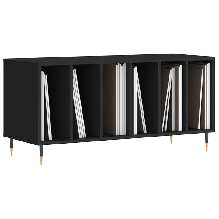vinylskab 100x38x48 cm konstrueret træ sort