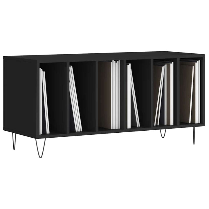 vinylskab 100x38x48 cm konstrueret træ sort