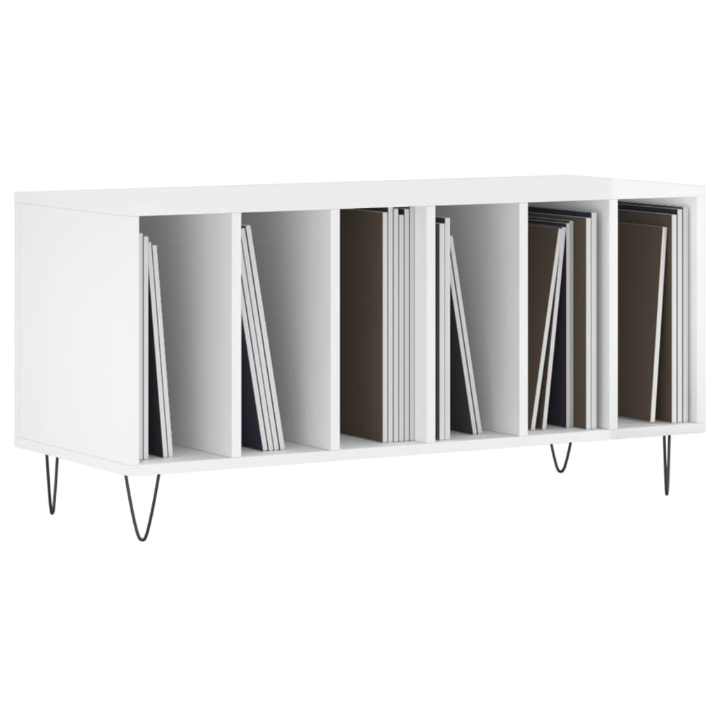 vinylskab 100x38x48 cm konstrueret træ hvid højglans