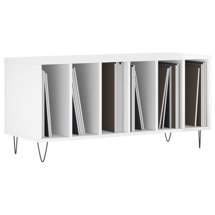 vinylskab 100x38x48 cm konstrueret træ hvid højglans