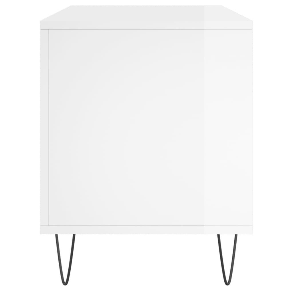 vinylskab 100x38x48 cm konstrueret træ hvid højglans
