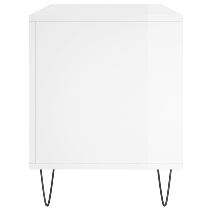 vinylskab 100x38x48 cm konstrueret træ hvid højglans