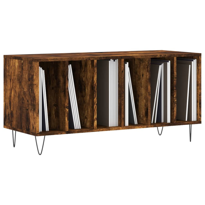 vinylskab 100x38x48 cm konstrueret træ røget egetræsfarve