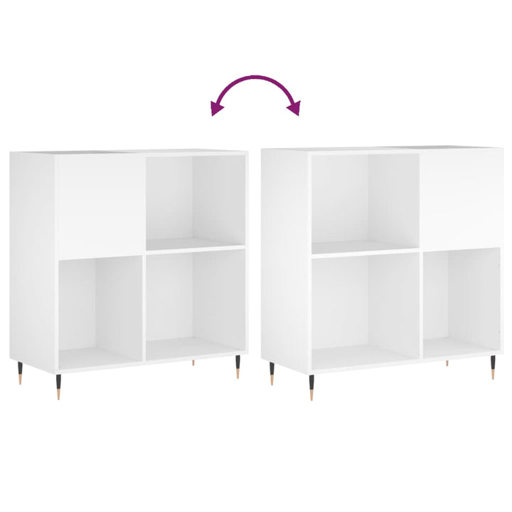vinylskab 84,5x38x89 cm konstrueret træ hvid