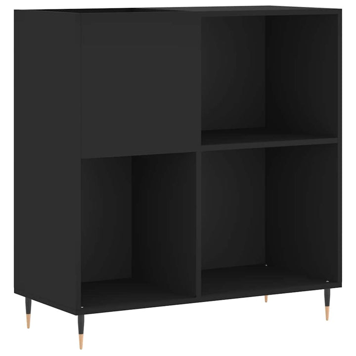 vinylskab 84,5x38x89 cm konstrueret træ sort