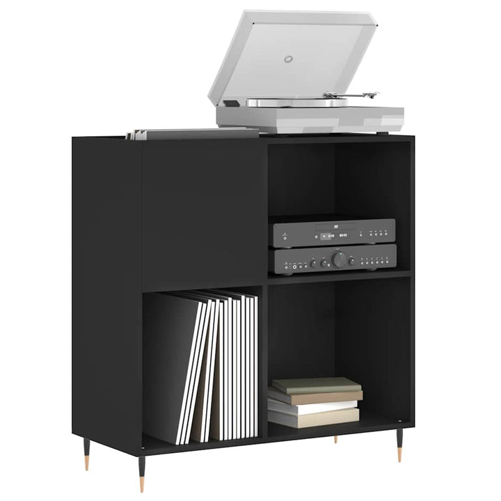 vinylskab 84,5x38x89 cm konstrueret træ sort