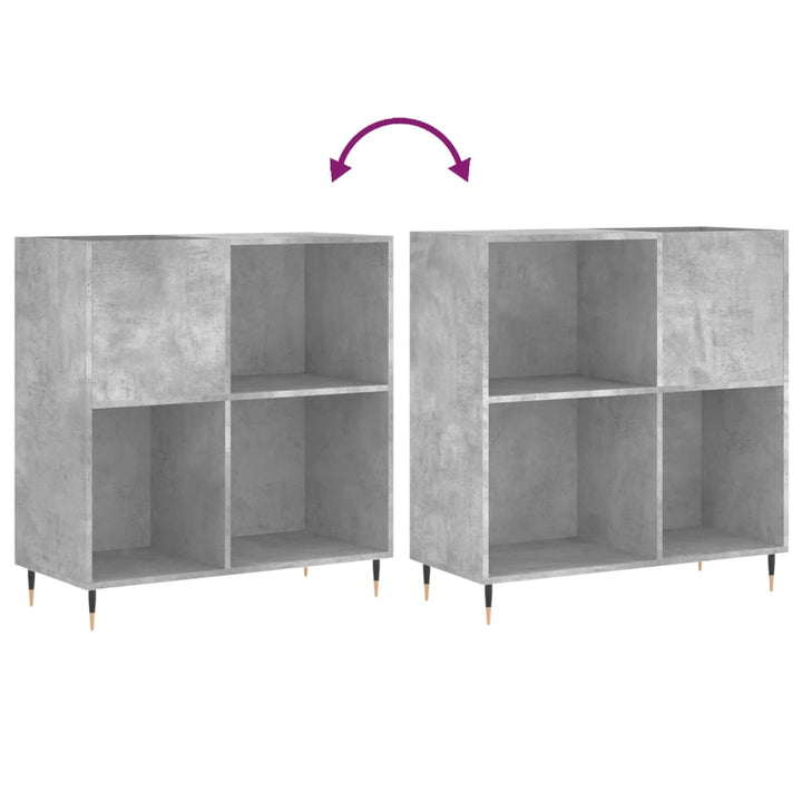 vinylskab 84,5x38x89 cm konstrueret træ betongrå