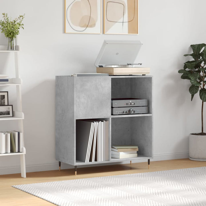 vinylskab 84,5x38x89 cm konstrueret træ betongrå