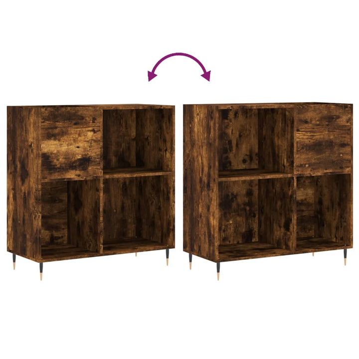 vinylskab 84,5x38x89 cm konstrueret træ røget egetræsfarve